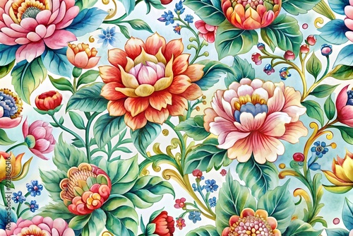 Seamless oriental ornamental pattern. Vector laced decorative background with floral and geometric ornament. Repeating geometric tiles with mandala. Indian or Arabic motive. Boho festival style.
