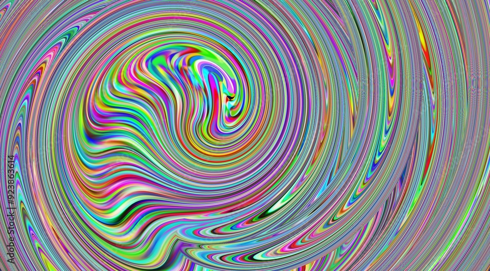 A colorful swirl of paint with a green center. The swirl is very abstract and has a lot of different colors A colorful swirl of paint with a green center. The swirl is very abstract and has a lot of different colors