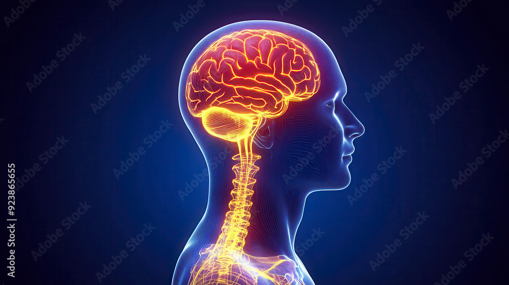 Active human brain, illustration Active human brain, illustration