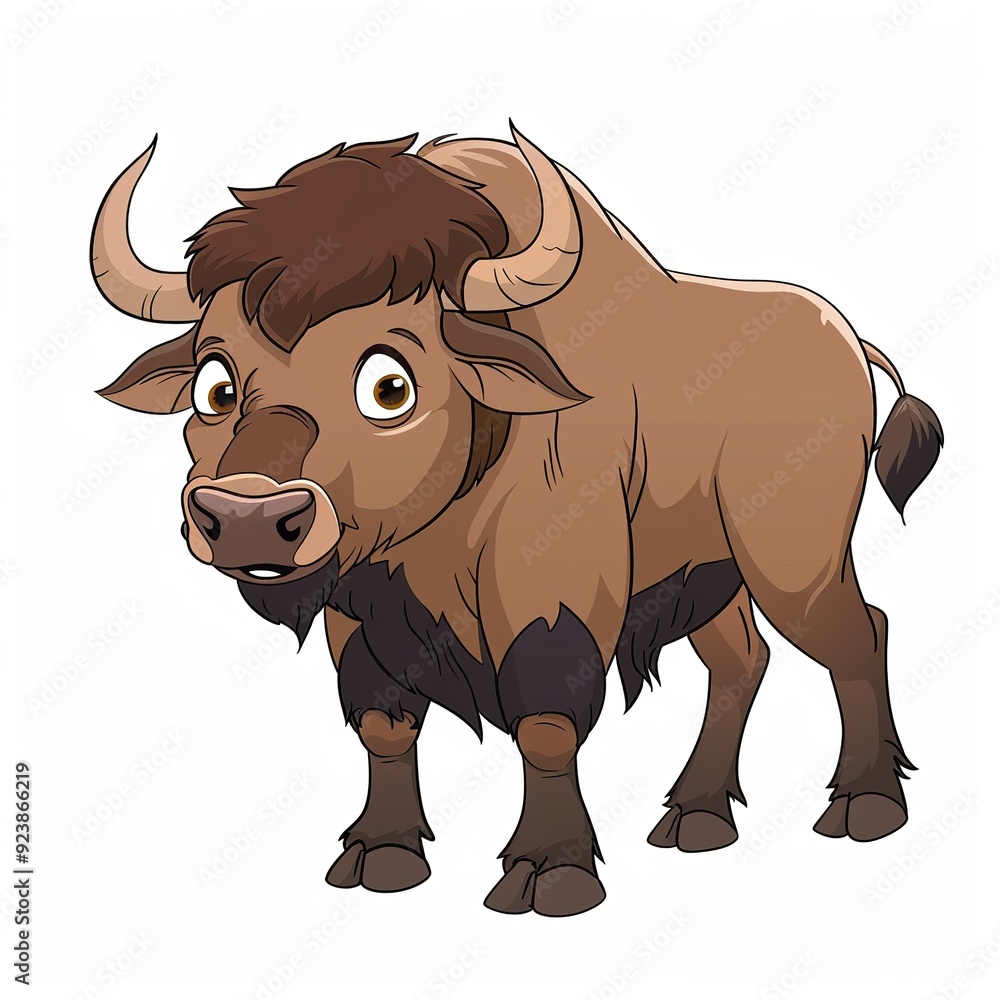 Buffalo Earth animal cartoon isolated whitebackground Buffalo Earth animal cartoon isolated whitebackground