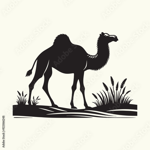 Arabian Camel silhouette Illustration Vector