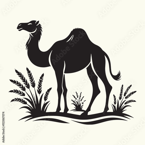 Arabian Camel silhouette Illustration Vector