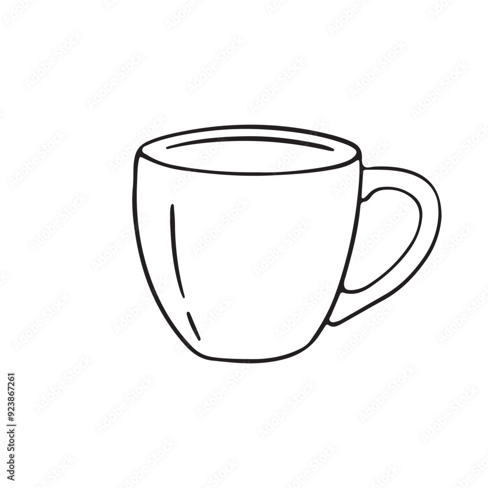 Hand drawn drinking cup and mug Hand drawn drinking cup and mug