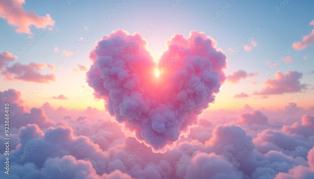 Love shaped pink cloud in the sky Love shaped pink cloud in the sky