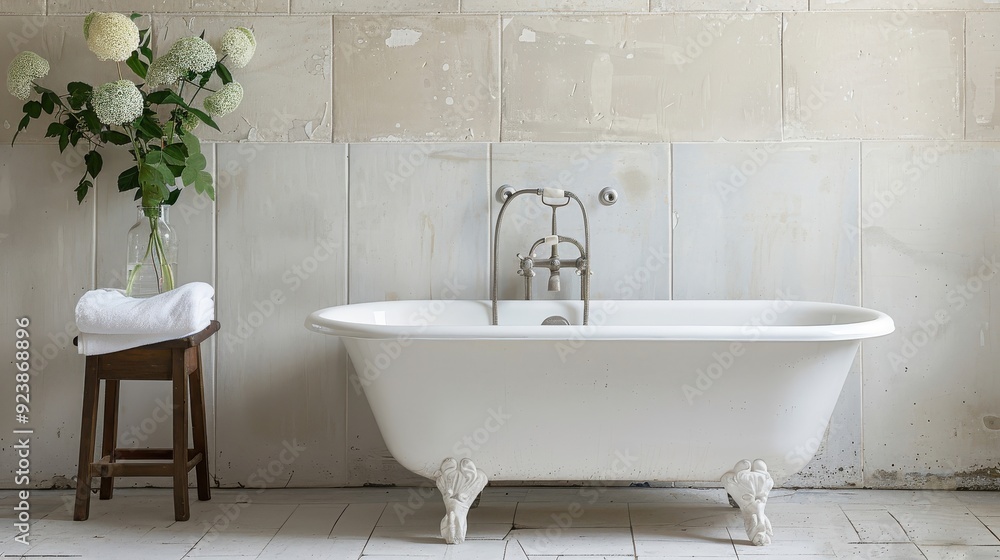 A chipped and stained bathtub awaiting refinishing. A chipped and stained bathtub awaiting refinishing.