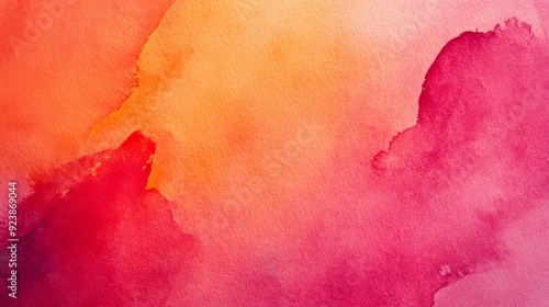 Vibrant watercolor paper texture with bold red and orange hues