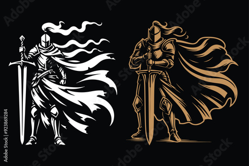 knight vector silhouette
