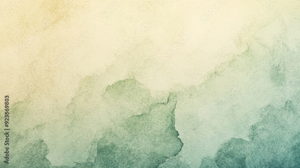 Muted watercolor paper texture with pale green and beige