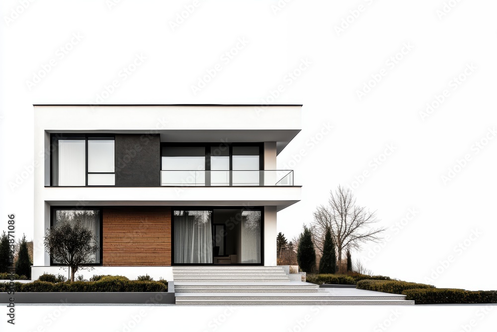 Simple house model or new home isolated against a white background, easy to drop in or transparent, room for copy Simple house model or new home isolated against a white background, easy to drop in or transparent, room for copy