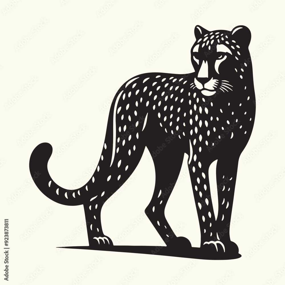 Fototapeta premium Cheetah Silhouette Vector Illustration Design
