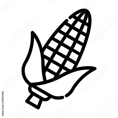 corn. vector single icon with a dashed line style. suitable for any purpose. for example: website design, mobile app design, logo, etc.