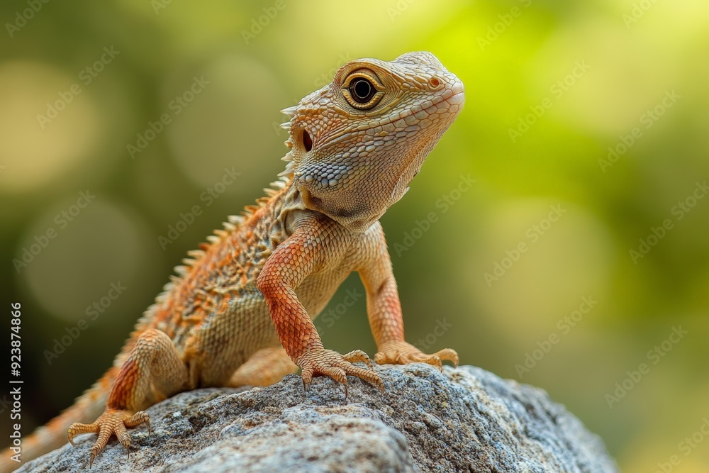 A close-up shot of a vibrant lizard perched on a green leaf, showcasing its detailed scales and bright eye in a natural, lush environment. A close-up shot of a vibrant lizard perched on a green leaf, showcasing its detailed scales and bright eye in a natural, lush environment.