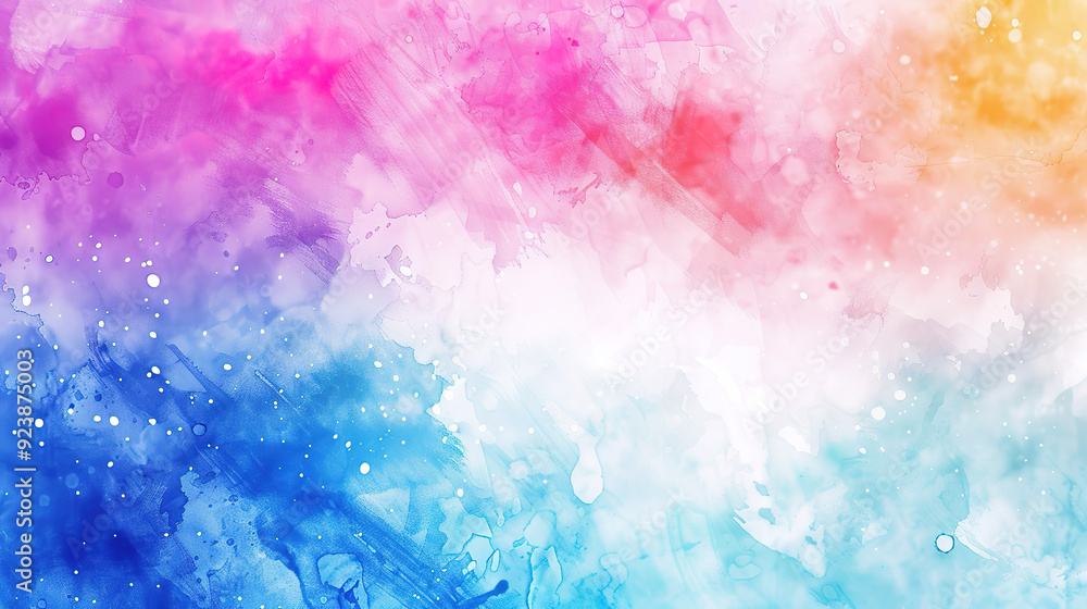 Obraz premium Vibrant Color Gradient Rendering Showcases a Dreamy Watercolor Texture Background, Perfect for Creative Design Concepts and Artistic Expressions