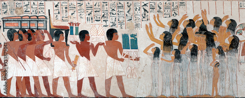 Foto The funeral procession at the Tomb of Ramose, valley of the Nobles