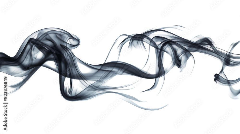 Striking display of flowing black smoke on bright transparent background. Art concept Striking display of flowing black smoke on bright transparent background. Art concept