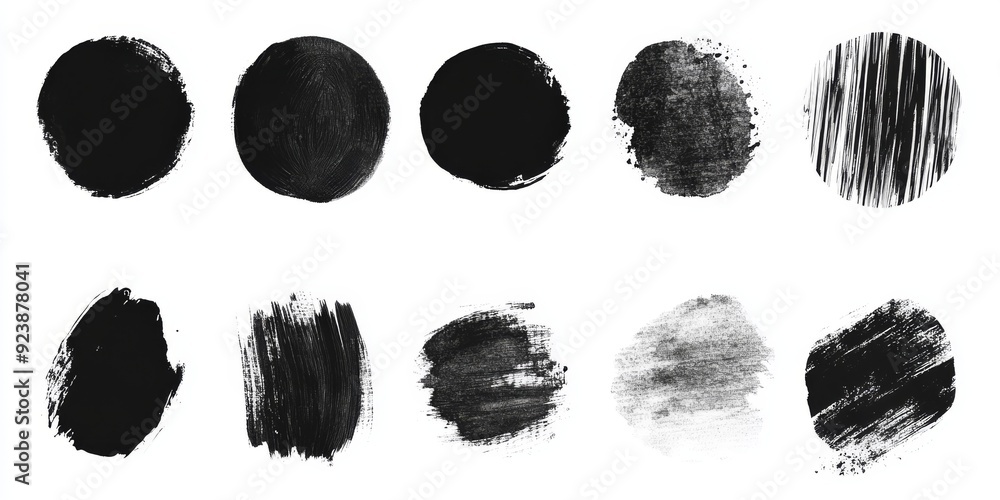 Explore a dynamic collection of bold black brush strokes and unique ink splatters to elevate your artistic projects, enhance social media graphics, and enrich various creative designs