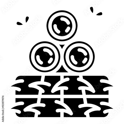 hay bale. vector single icon with a solid style. suitable for any purpose. for example: website design, mobile app design, logo, etc.