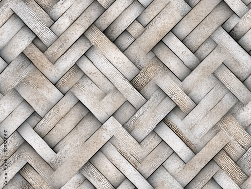 A wooden patterned background with a white and brown color scheme. The pattern is made up of many small wooden pieces that are arranged in a zigzag pattern A wooden patterned background with a white and brown color scheme. The pattern is made up of many small wooden pieces that are arranged in a zigzag pattern
