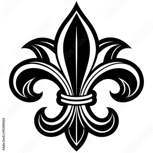 Heraldic symbol fleur de lis art vector illustration