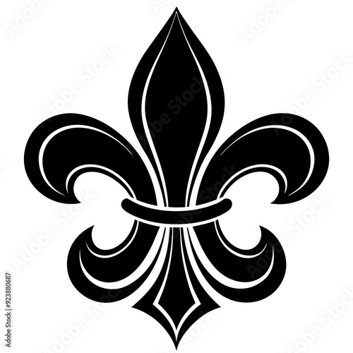 Heraldic symbol fleur de lis art vector illustration