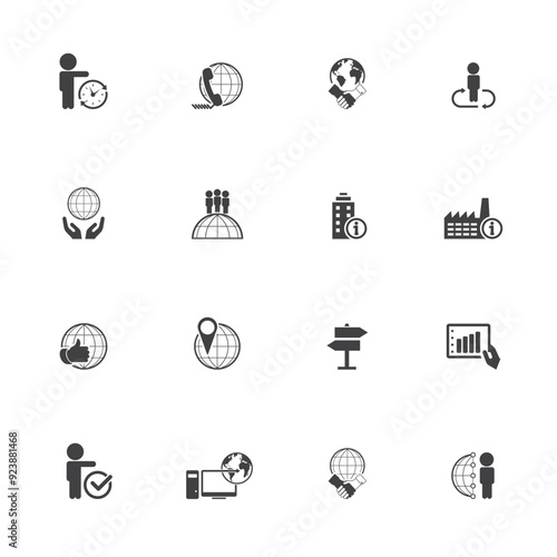 Universal business management and human resources icon set. Universal icons for web and mobile. Vector.	