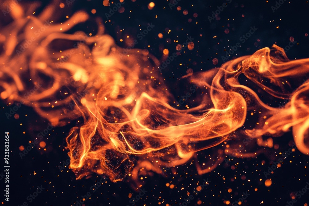 Fire flames on black background , ai Fire flames on black background , ai