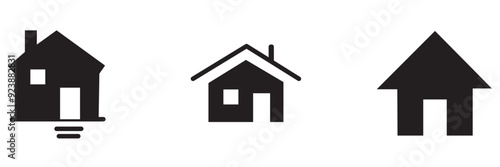 house flat vector icon set illustration 