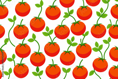 Seamless line pattern with tomato art vector illustration