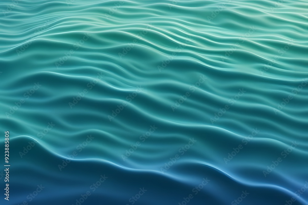 Smooth waves in a gradient of blues and greens creating a serene water inspired background, AI Generated Smooth waves in a gradient of blues and greens creating a serene water inspired background, AI Generated