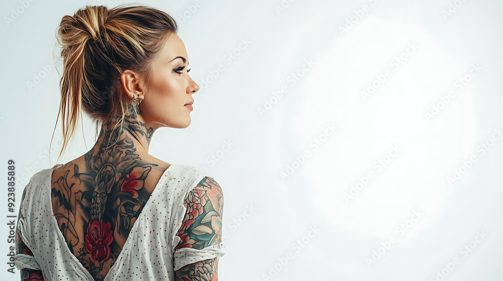 Women's tattoo, patterns and colors on the body Women's tattoo, patterns and colors on the body
