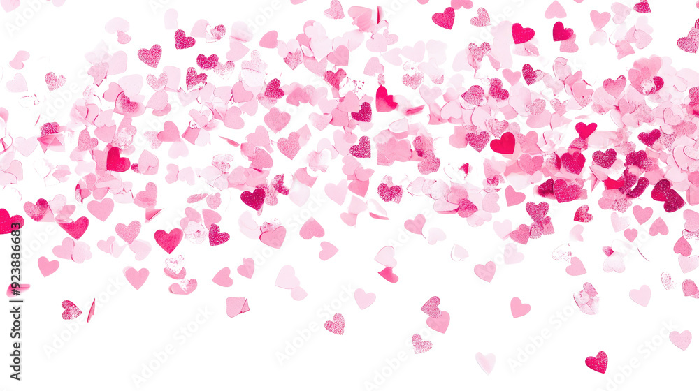 Pink heart confetti transparent background Pink heart confetti transparent background