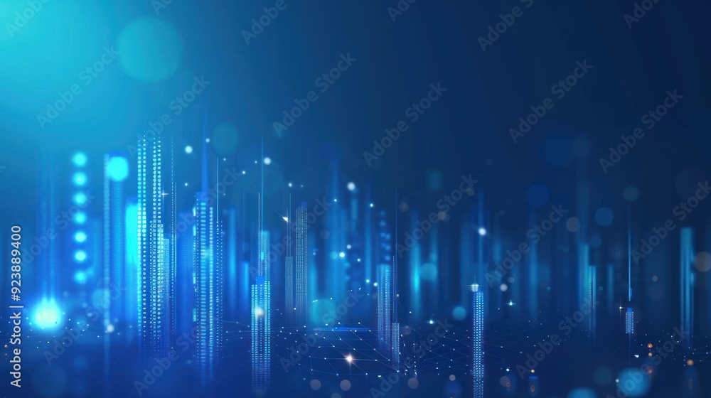 Abstract Cityscape with Digital Glow Abstract Cityscape with Digital Glow