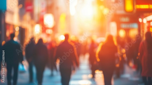 Wallpaper Mural Pedestrians on a lively street with a blurry background Torontodigital.ca