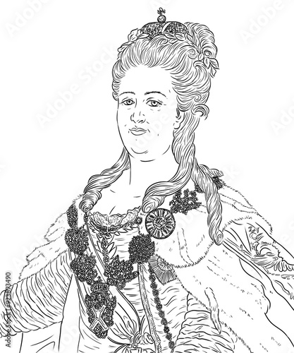 Portrait of Catherine the Great, Catherine 2 of Russia,  empress of Russia