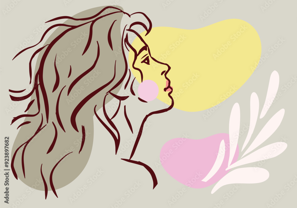 Line drawing woman . Modern Minimalist Style. Vector Illustration For Posters, t-shirts prints Line drawing woman . Modern Minimalist Style. Vector Illustration For Posters, t-shirts prints