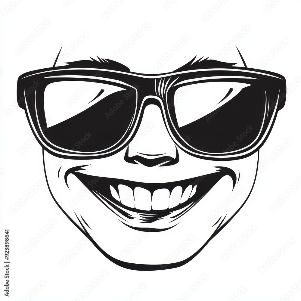 Smiling face with sunglasses, looking cool Smiling face with sunglasses, looking cool