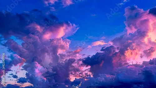 Wallpaper Mural Timelapse of vibrant clouds during a colorful sunset sky Torontodigital.ca