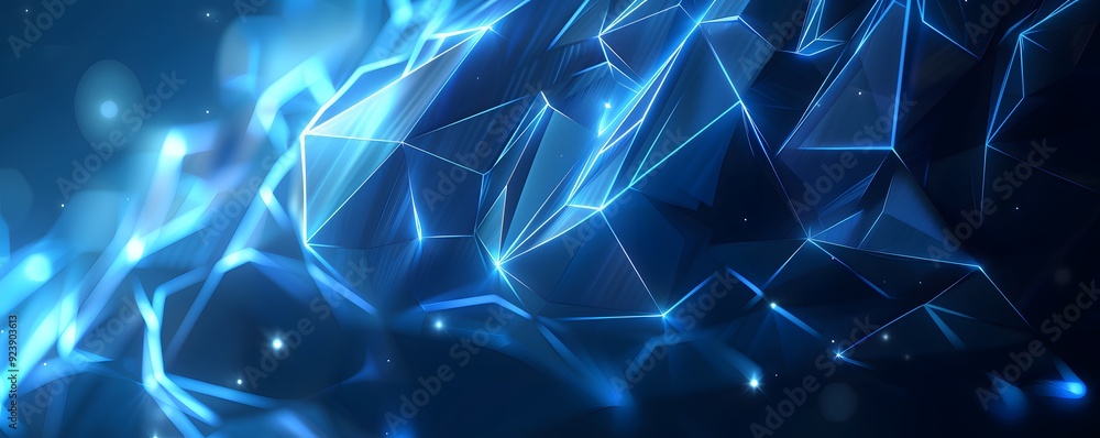 Abstract polygonal background with glowing lines and with particles technology background Abstract polygonal background with glowing lines and with particles technology background