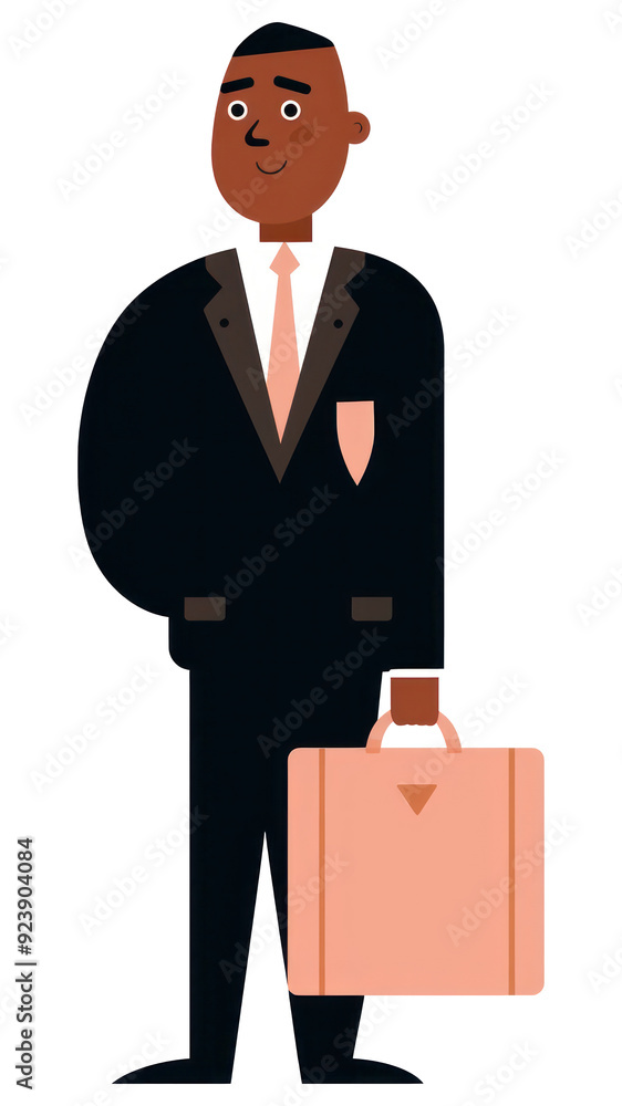 PNG Businessman holding briefcase illustration PNG Businessman holding briefcase illustration