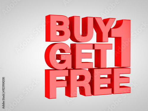 Buy 1 Get 1 Sale Banner with Bold Orange Promotional Text