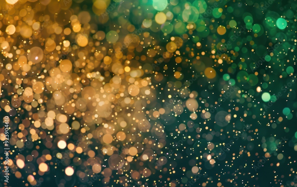 Abstract Green and Gold Bokeh Background Abstract Green and Gold Bokeh Background