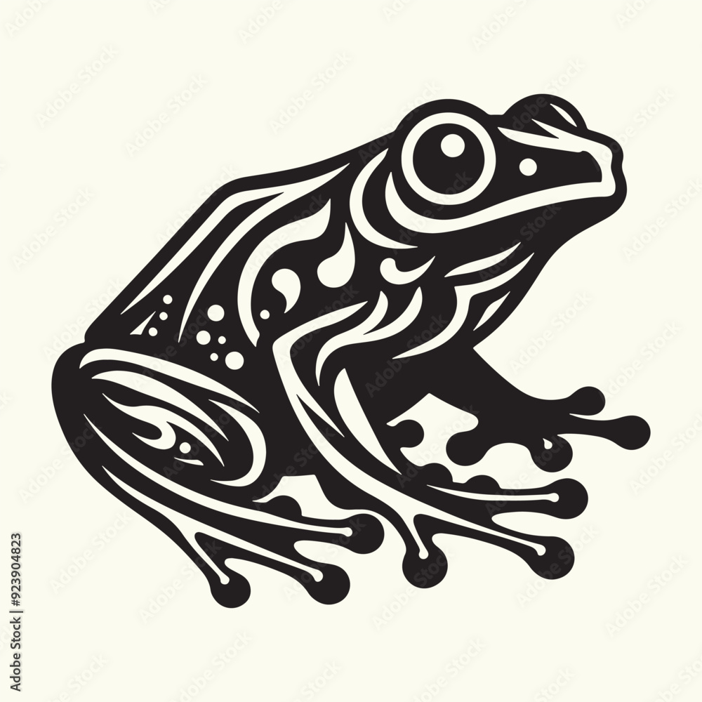 Frog line art Vector Illustration Black silhouette Frog line art Vector Illustration Black silhouette