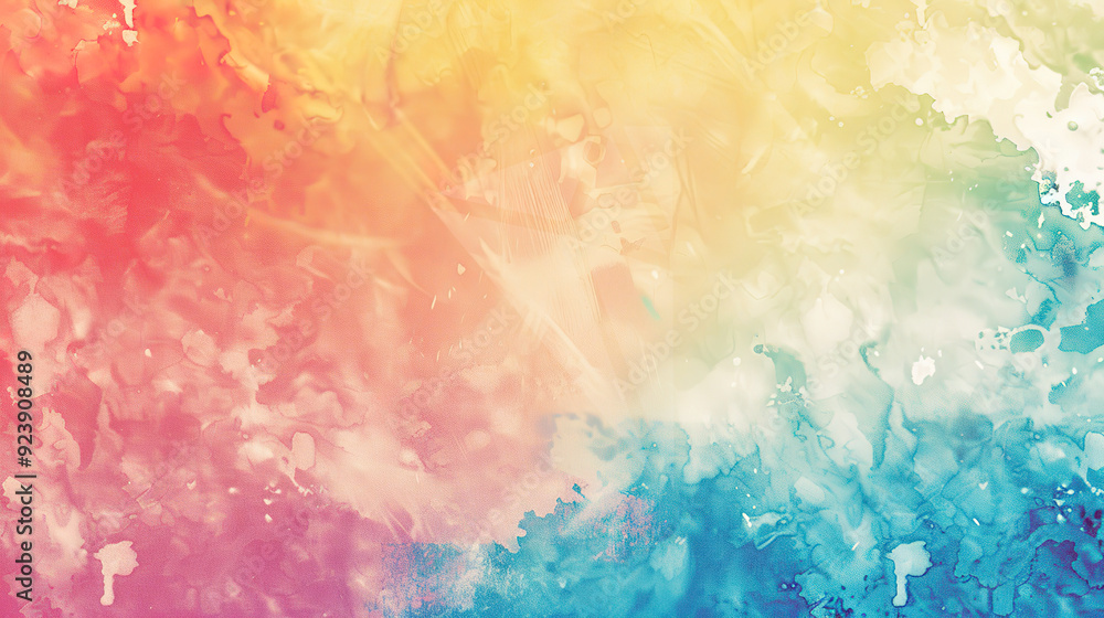 Fototapeta premium Vibrant Color Gradient Rendering Showcases a Dreamy Watercolor Texture Background, Perfect for Creative Design Concepts and Artistic Expressions