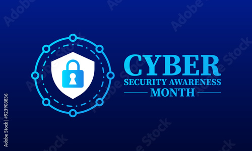 National Cyber Security Awareness Month is an annual campaign held every October to raise awareness about the importance of cybersecurity. Holiday concept. Template for background, banner, Vector