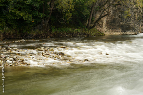 Autumn in the mountains, Białka River gorge, stones, water