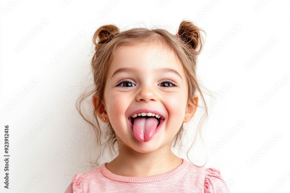 Kid Sticking Tongue Out. Playful Portrait of Joyful Little Girl Expressing Positive Lifestyle with Amused Smile Kid Sticking Tongue Out. Playful Portrait of Joyful Little Girl Expressing Positive Lifestyle with Amused Smile