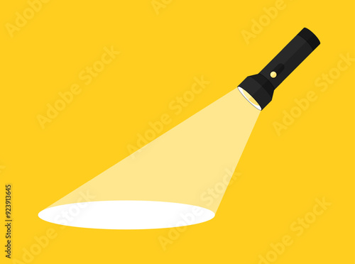 Flashlight light icon. Flat style. Vector icon.