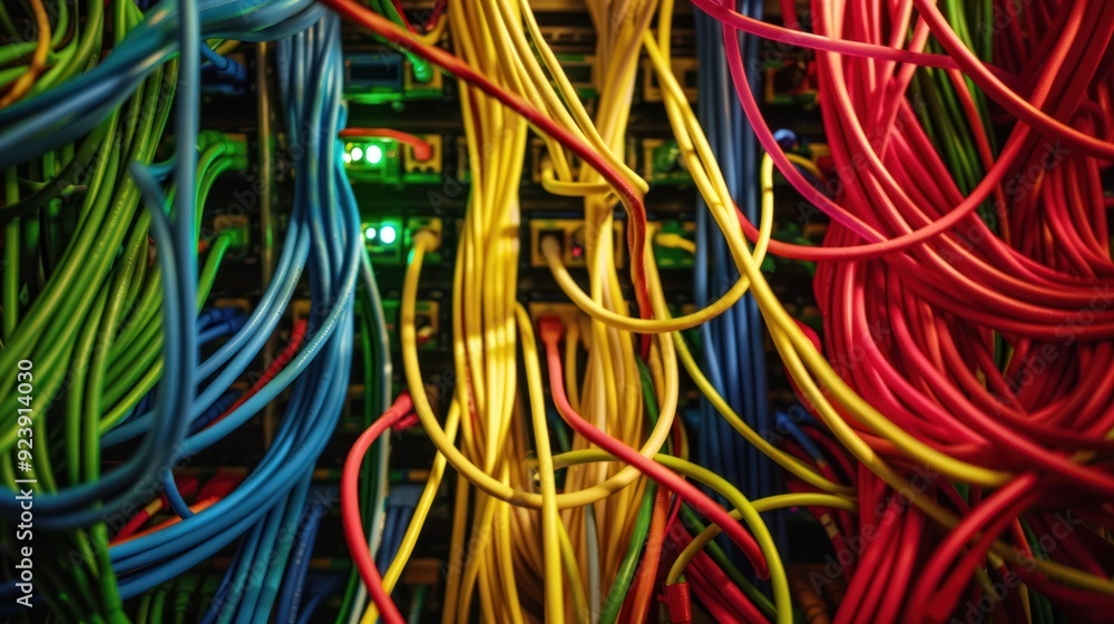 Network Cables Intertwined Network Cables Intertwined