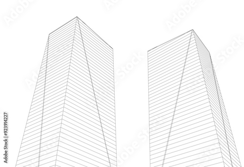 abstract architecture vector 3d illustration 