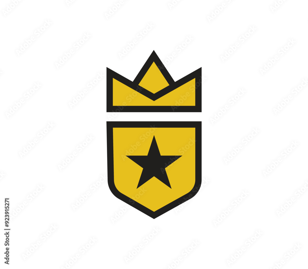 Security service logo, shield star logo with crown Security service logo, shield star logo with crown
